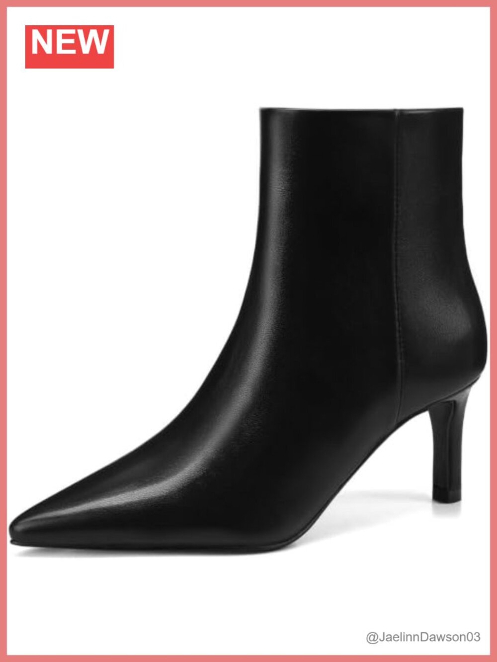 Pointed Toe Ankle Booties Low Kitten Heel Side Zip